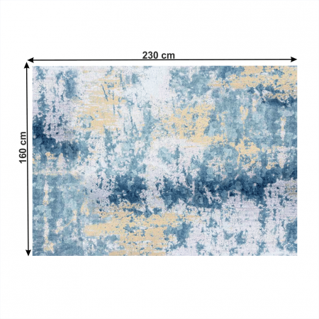 Covor 160x230 cm, albastru/gri/galben, MARION TYP 1 [1]