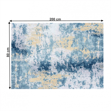 Covor 80x200 cm, albastru/gri/galben, MARION TYP 1 [1]