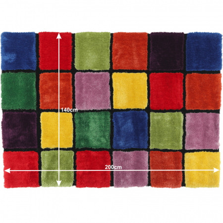 Covor, roşu/verde/galben/violet, 140x200, LUDVIG TYP 4 [5]
