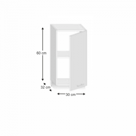 Dulap superior cu uşă verticală, alb super luciu HG, dreapta, LINE ALB [1]