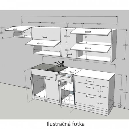 Mobilier de bucătărie, alb/wenge, JURA NEW B ZS 2,6m [1]