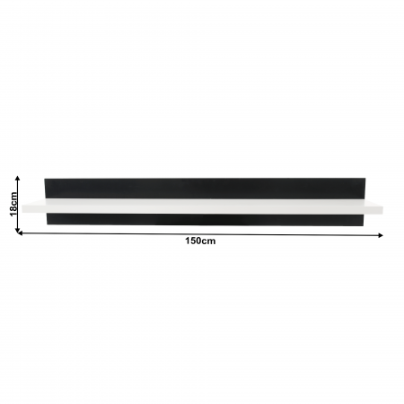 Mobilier living, negru lucios/ alb,iluminare led,  250x42x180 cm, HG, LEO [15]
