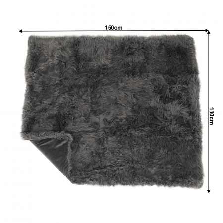 Pătură de blană, gri, 150x180, EBONA TIPUL 5 [1]