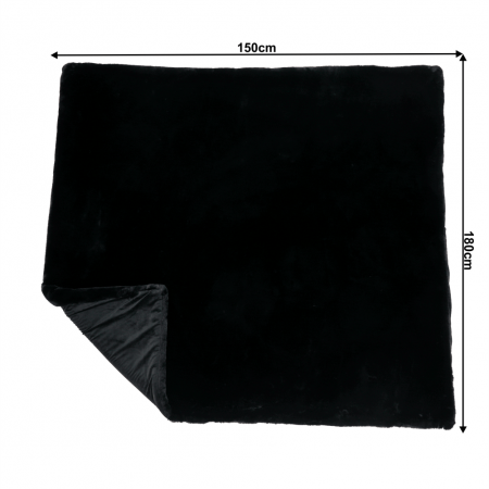Pătură de blană, negru, 150x180, RABITA NEW TYP 1 [1]