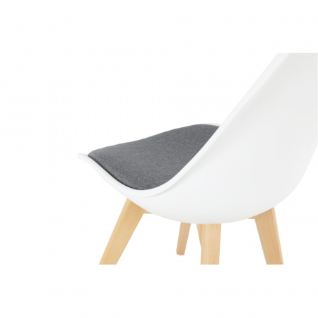 scaun modern cu sezut moale culoare alb gri [3]