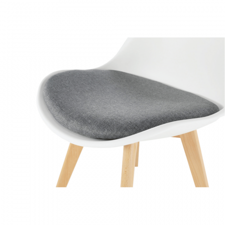 scaun modern cu sezut moale culoare alb gri [4]