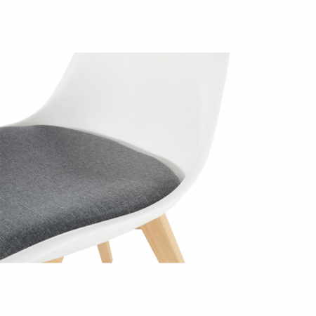 scaun modern cu sezut moale culoare alb gri [2]