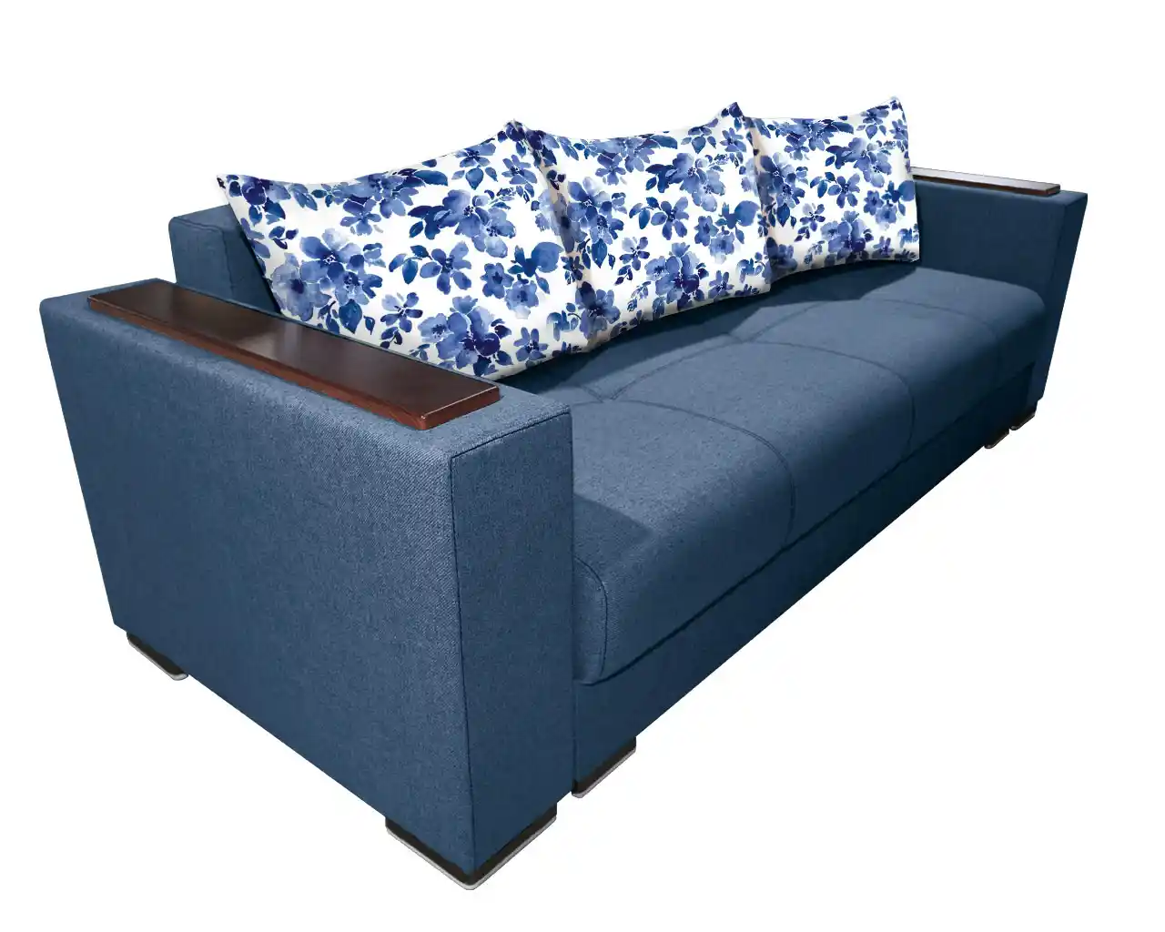canapea extensibil de 3 locuri cu ornamente mdf Solis culoare albastru [2]