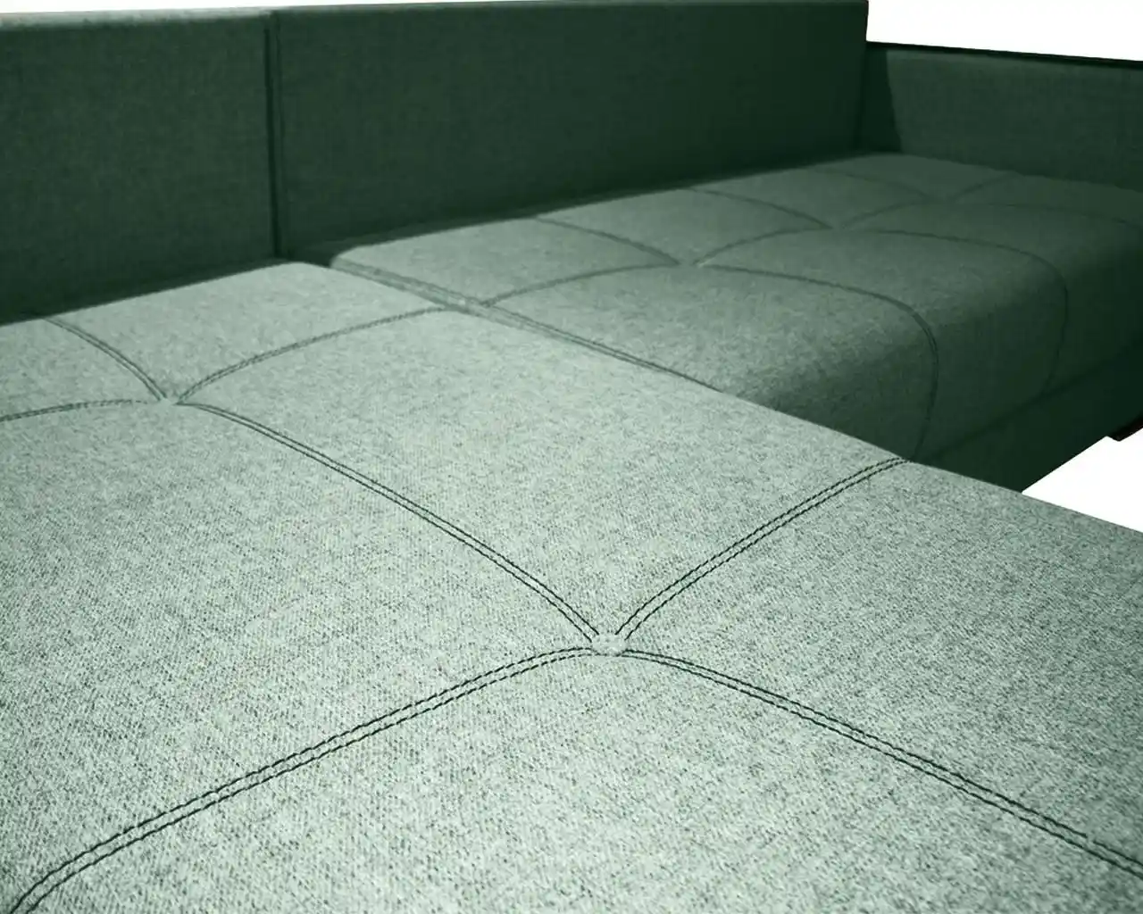 Coltar living extensibil cu lada depozitare si suprafata de dormit culoare verde [6]
