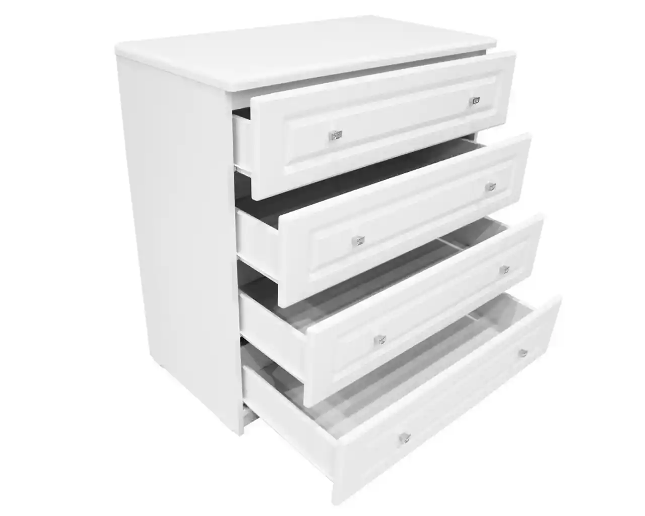 comoda dormitor cu 4 sertare Sara pal cu mdf infoliat alb mat [2]