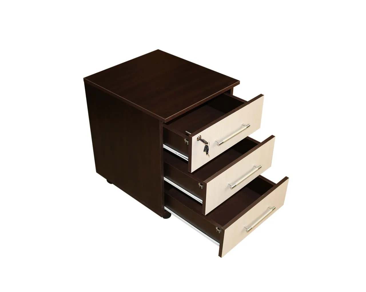 Corp mobil birou Office cu 3 sertare Wenge/Ladin [4]