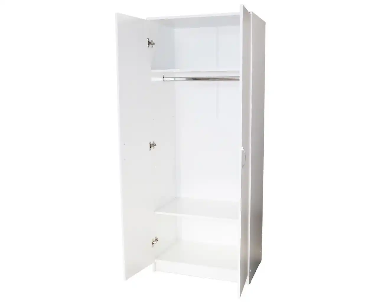 Dulap alb cu 2 uși și bară pentru haine 200x80x52 cm [3]