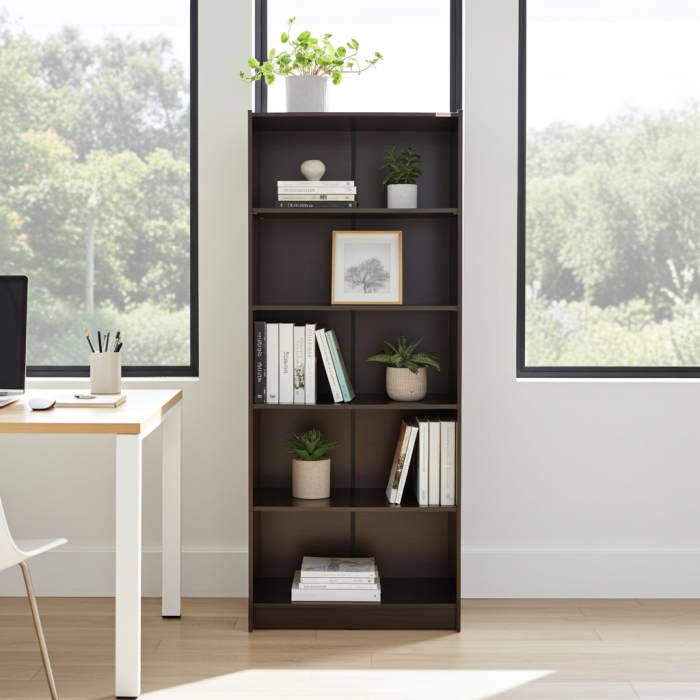 Etajeră birou Wenge – 4 polițe și 5 spații de depozitare [4]