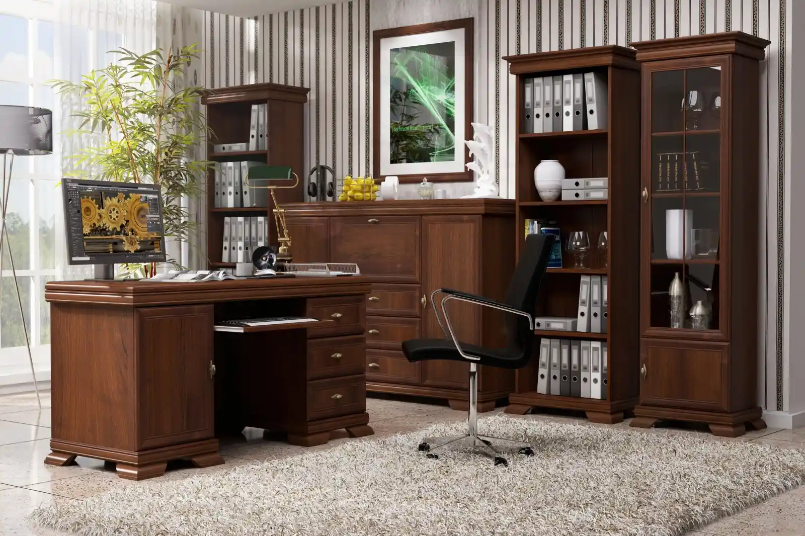 Set mobilier birou Kora Nuc Samoa King – mobilier office elegant și complet [1]