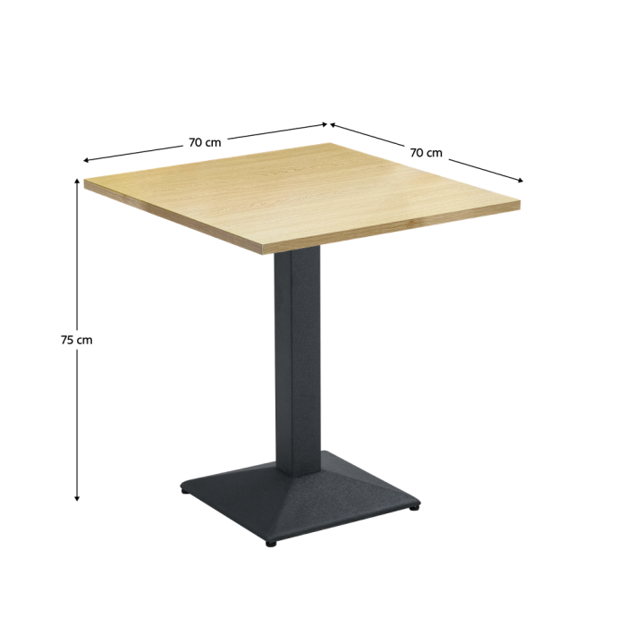 Masa bistro fixa 70x70 cm stejar negru [2]