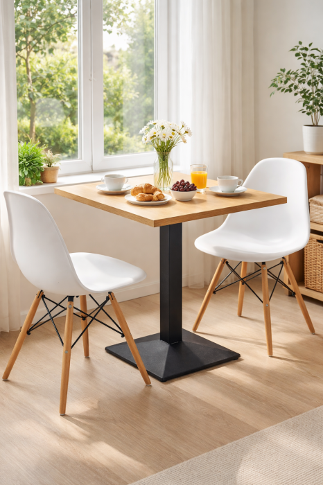 Masa bistro fixa 70x70 cm stejar negru [5]