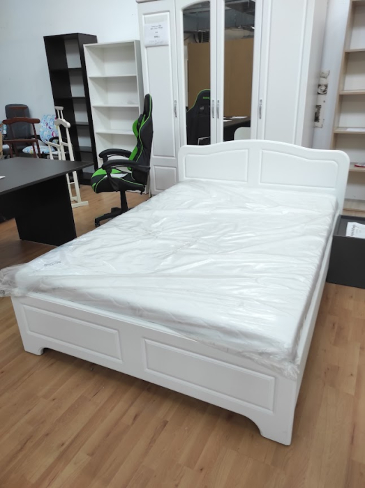 Pat Matrimonial Alb 140x200 cm MDF – Produs Outlet [2]
