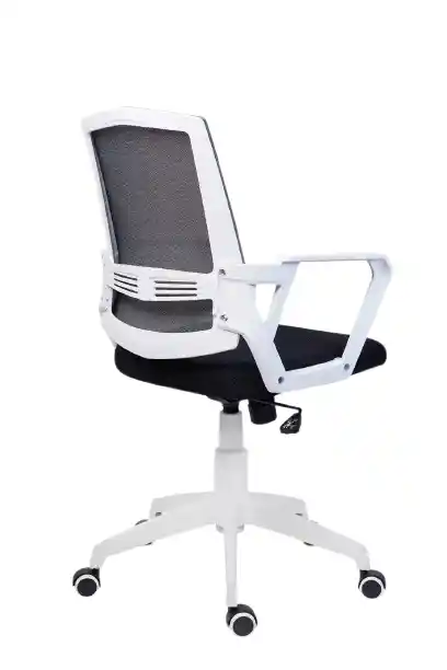 scaun de birou ergonomic operational si pentru copii cadru alb si mesh negru cu gri [4]