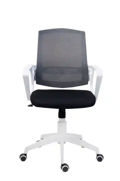 scaun de birou ergonomic operational si pentru copii cadru alb si mesh negru cu gri [2]