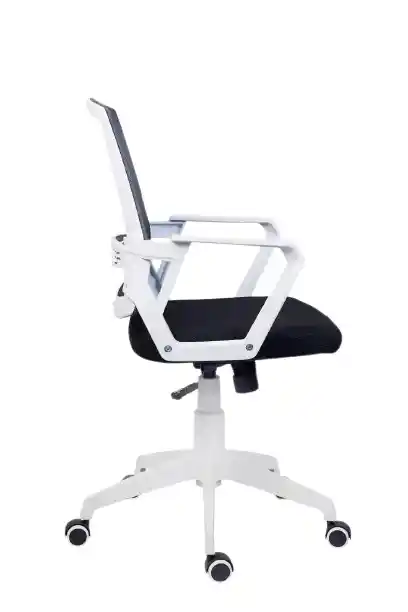 scaun de birou ergonomic operational si pentru copii cadru alb si mesh negru cu gri [3]