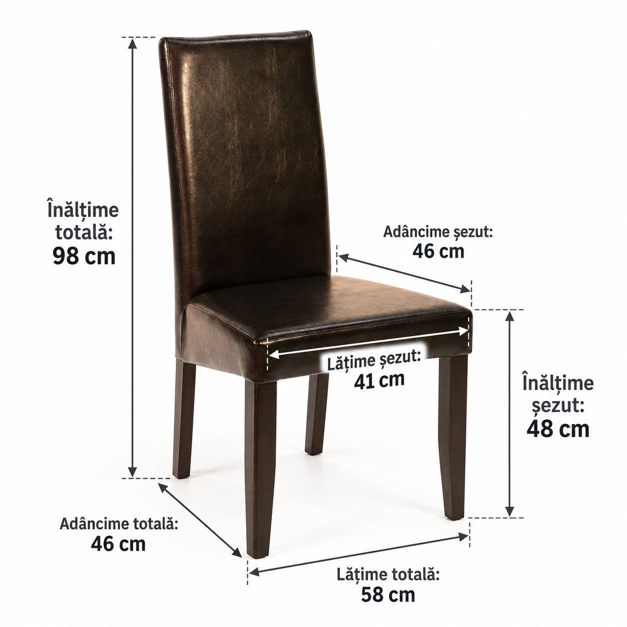 Scaun dining Jazz din lemn masiv de fag, tapițat – Wenge [2]