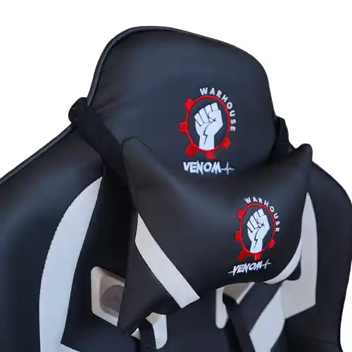 Scaun gaming Venom negru cu alb, ergonomic și reglabil – Mobila Ghencea [5]