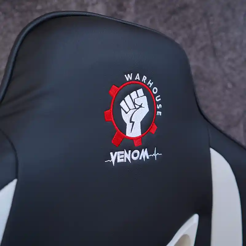 Scaun gaming Venom negru cu alb, ergonomic și reglabil – Mobila Ghencea [4]