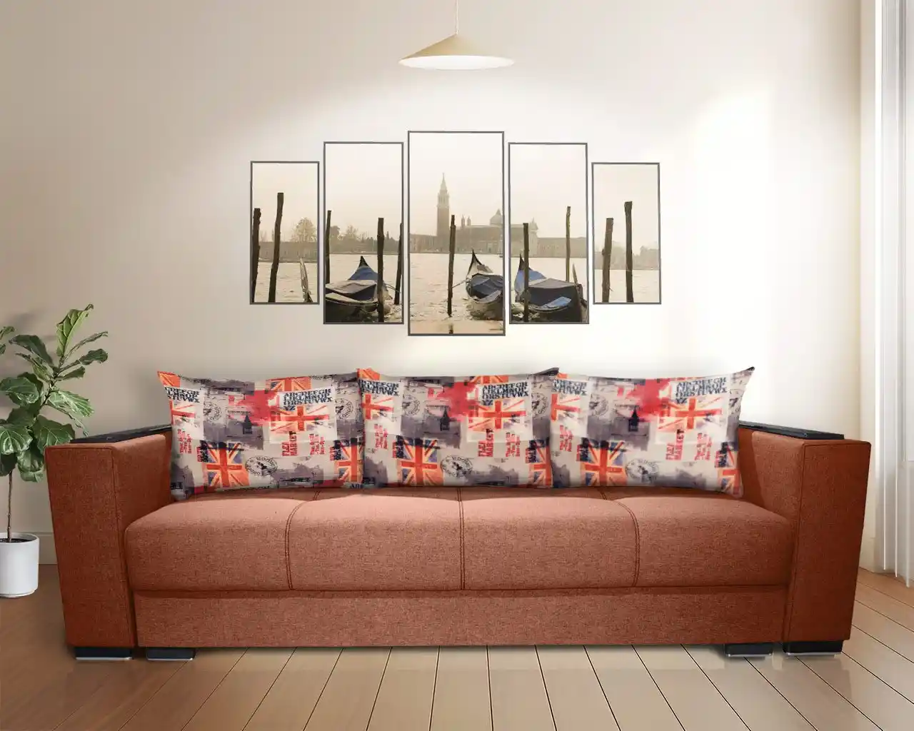 set living canapea extensibila cu lada si 2 fotolii fixe culoare caramiziu [2]