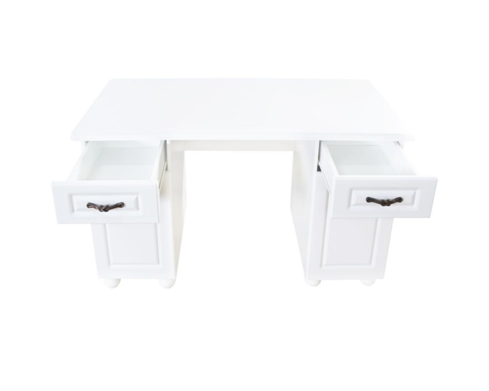 set mobilier birou dinasty alb cu biblioteca si dulapuri mdf infoliat [4]