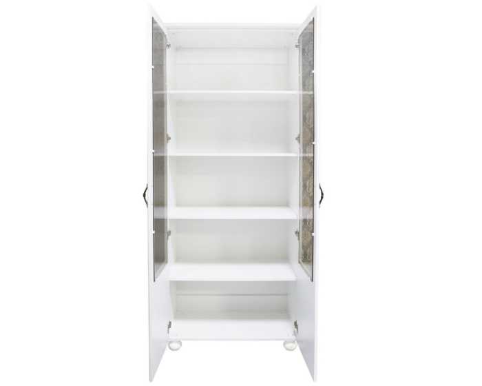 set mobilier birou dinasty alb cu biblioteca si dulapuri mdf infoliat [10]