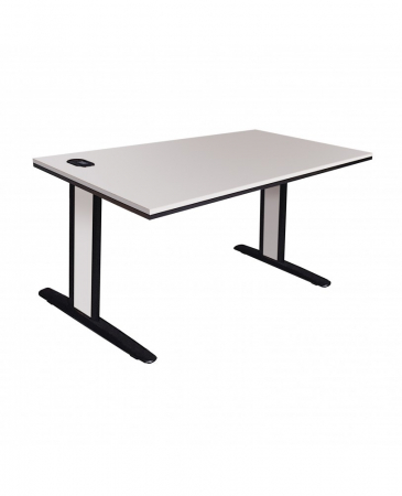 Birou Office - birou-picioare-metalice-blat-alb