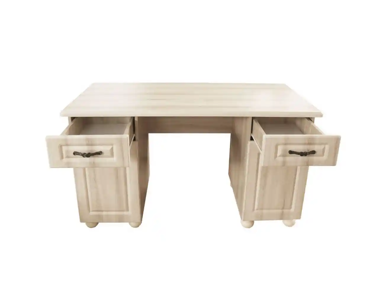 birou elegant cu blat si fronturi mdf, spatii depozitare si sertare ,culoare sonoma [3]