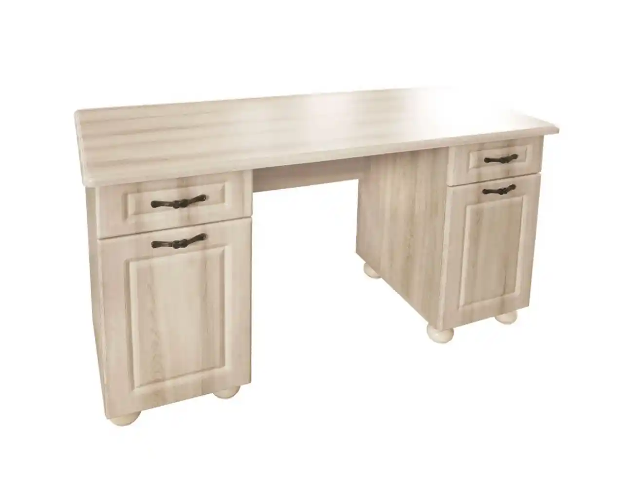 birou elegant cu blat si fronturi mdf, spatii depozitare si sertare ,culoare sonoma [1]