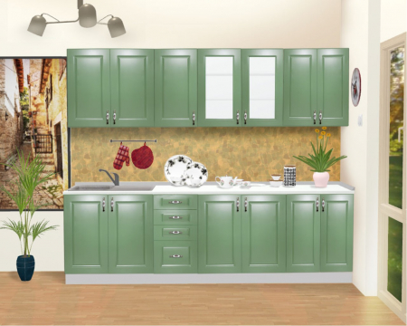 Bucatarii - bucatarie-front-mdf-verde