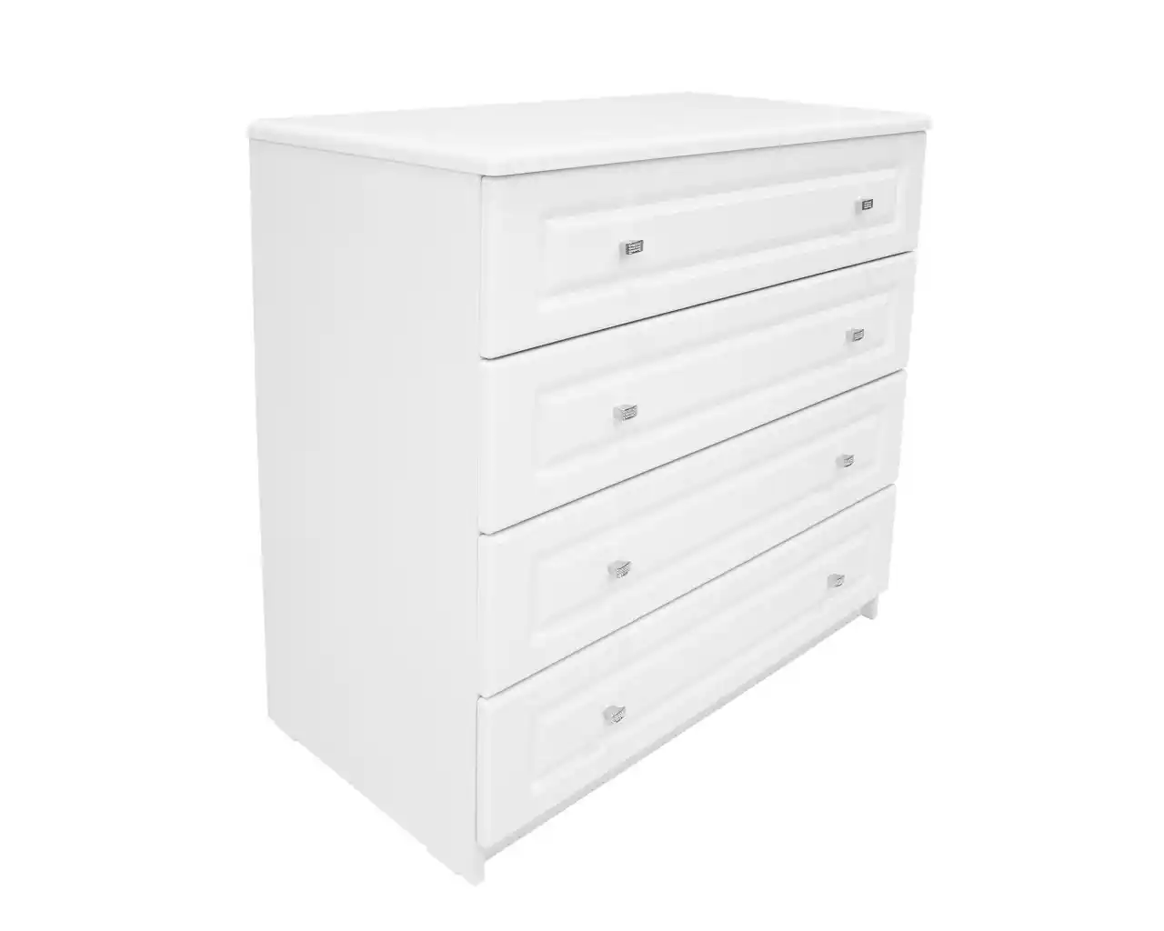 Comode - comoda dormitor cu 4 sertare Sara pal cu mdf infoliat alb mat