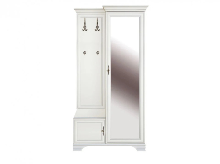 Cuiere - Cuier hol cu dulap si rafturi PPK 110P alb MDF patinat