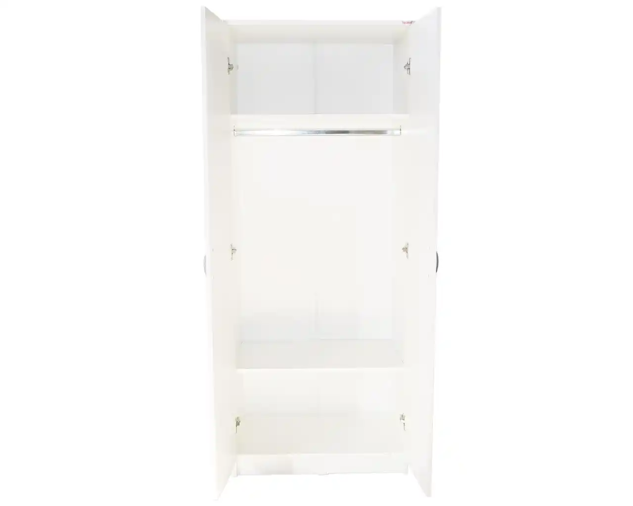 Dulap alb cu 2 uși și bară pentru haine 200x80x52 cm [1]