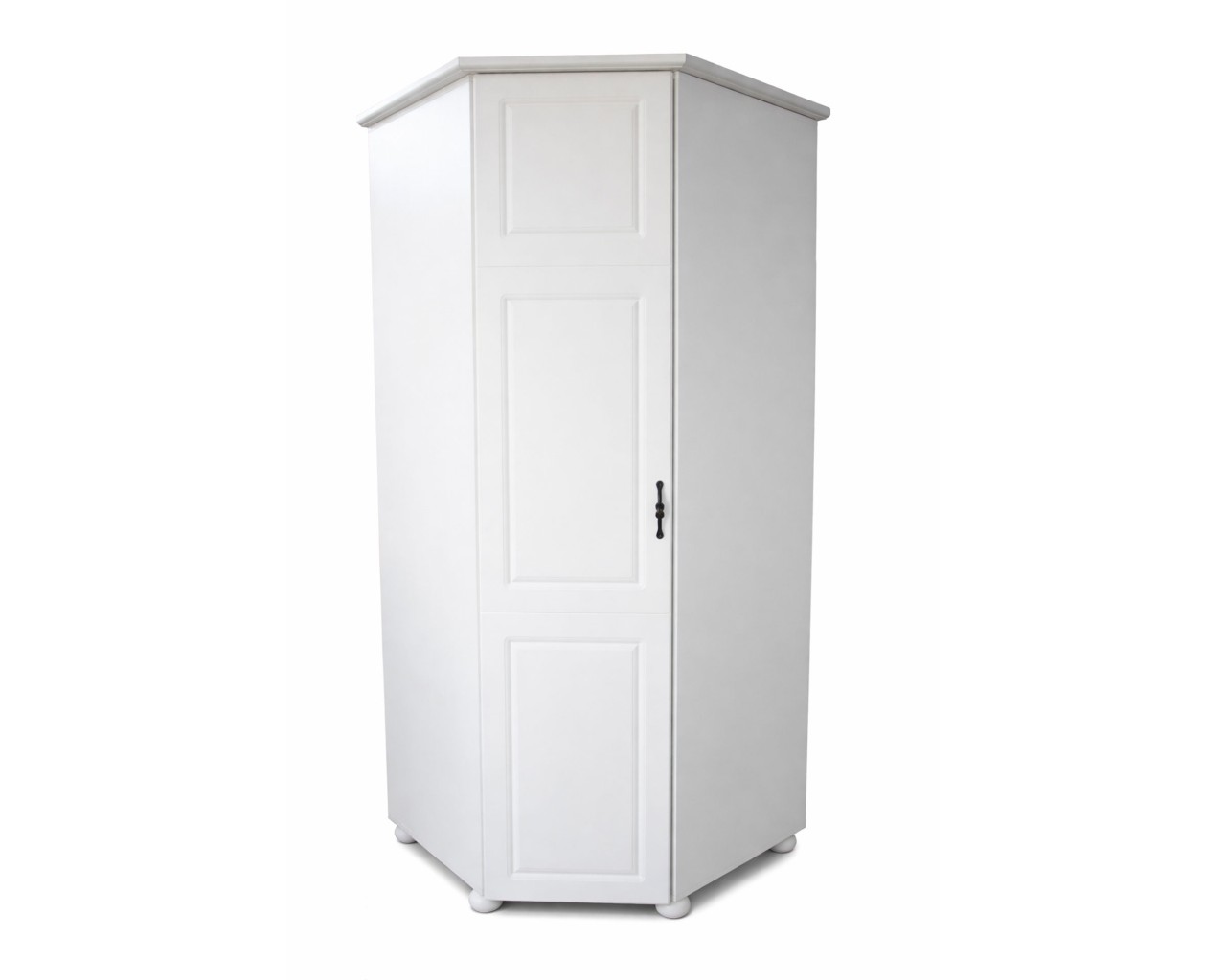 Mobilier Dormitor - Dulap de colț alb pentru dormitor cu front MDF