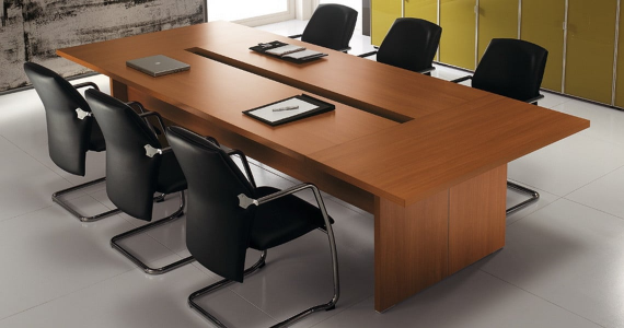 Outlet Mobila Ghencea - Masă consiliu 8–10 persoane Cireș 356 × 146 cm – OUTLET