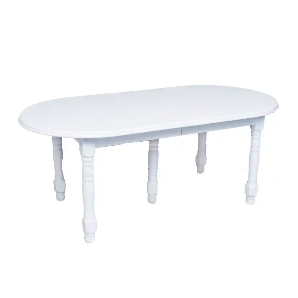 Mese living - masa living ovala  extensibila lemn cu mdf vopsit culoare alb