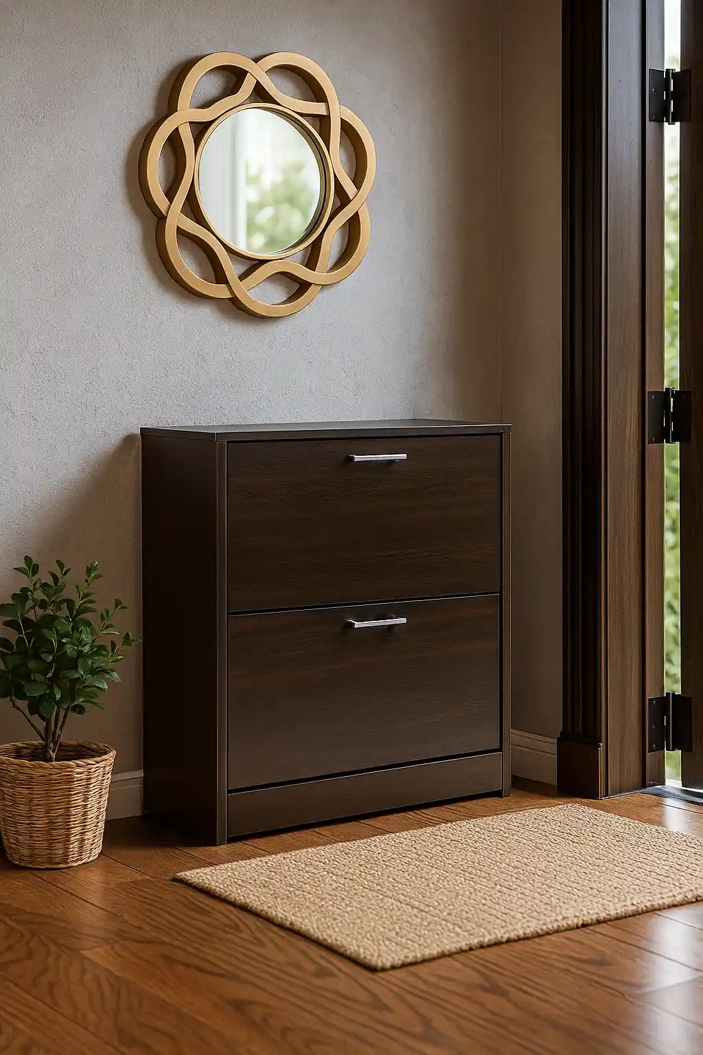 pantofar din pal cu 2 sertare culoare wenge [2]