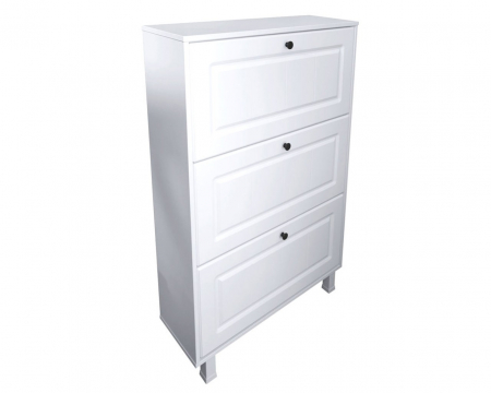 Pantofare - "Pantofar alb mat 3 sertare MDF Mobila Ghencea"
