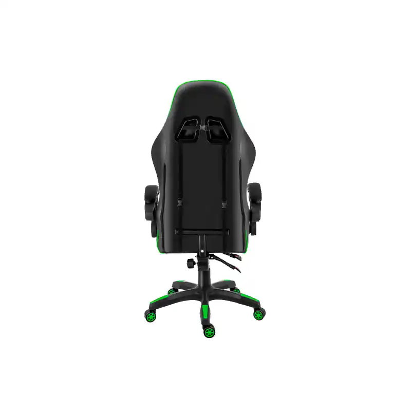 Scaun gaming rotativ Semba XZone, finisaj negru și verde, cu design ergonomic și brate capitonate. [3]