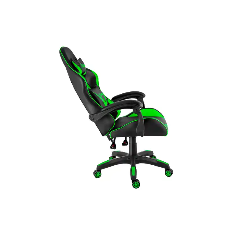 Scaun gaming rotativ Semba XZone, finisaj negru și verde, cu design ergonomic și brate capitonate. [2]