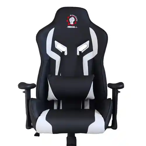 Scaun gaming Venom negru cu alb, ergonomic și reglabil – Mobila Ghencea [1]
