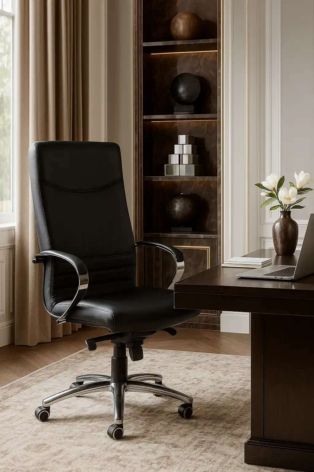 scaun birou managerial 5600 piele neagra [5]