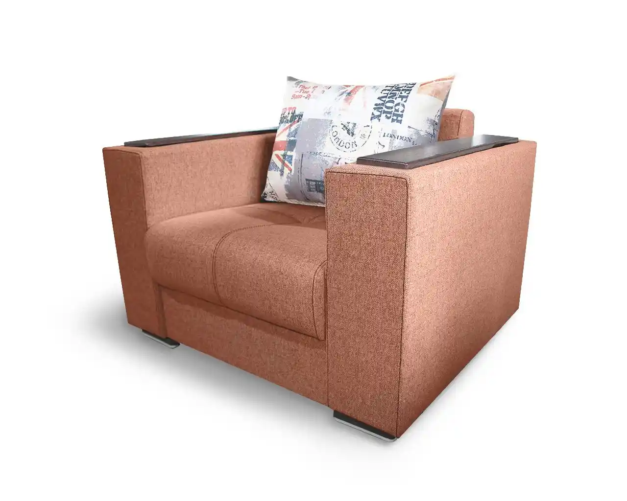 set living canapea extensibila cu lada si 2 fotolii fixe culoare caramiziu [6]