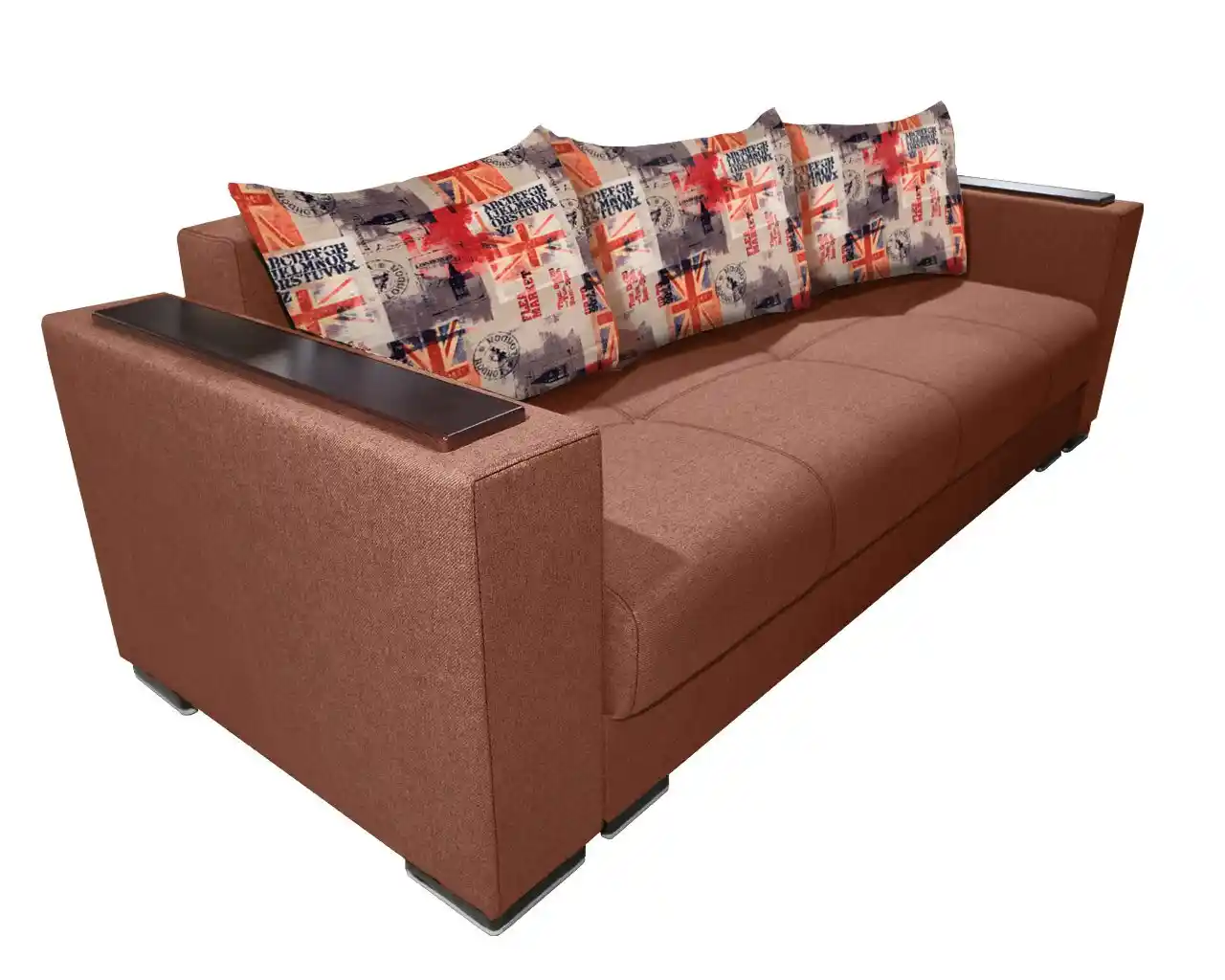set living canapea extensibila cu lada si 2 fotolii fixe culoare caramiziu [2]