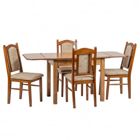 Mese living - Set masa cu 4 scaune dining Linz, 110/170 x 70 x 78 cm