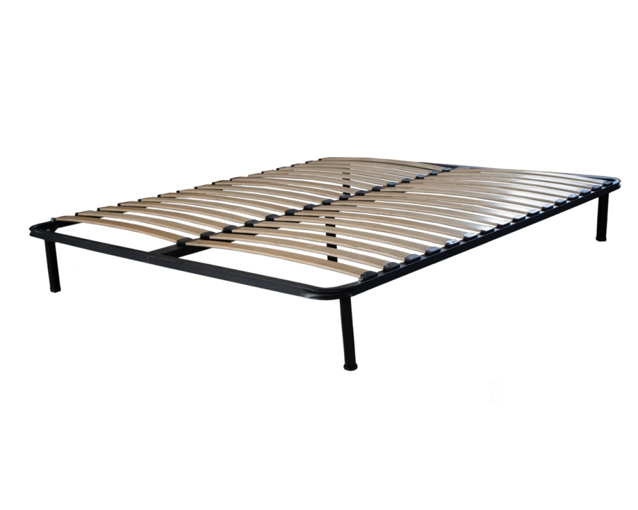 Somiere - Somieră metalică 140x200 cm cu 5 picioare și lamele din lemn curbat